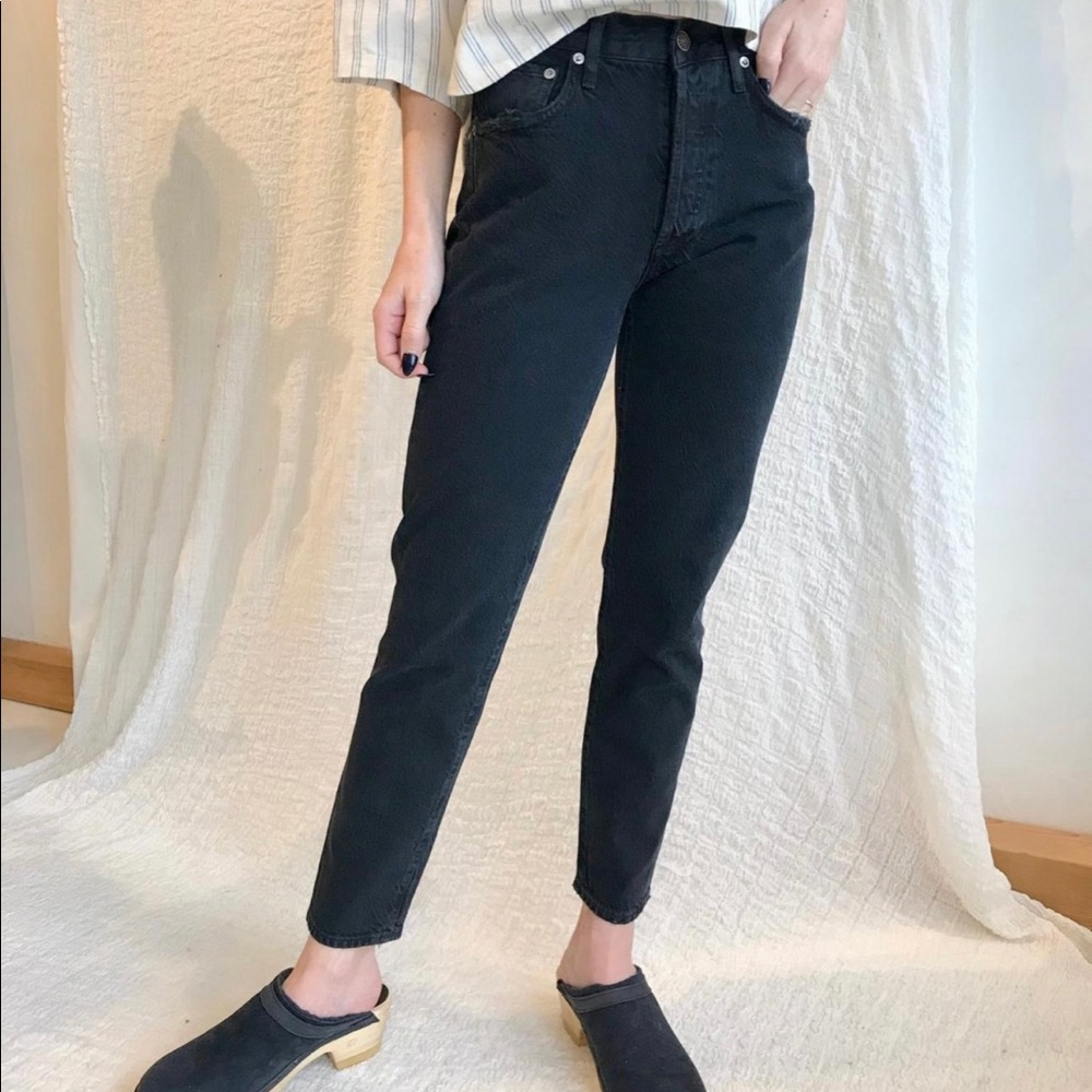 Agolde Jamie high rise jean, faded black,  size 26